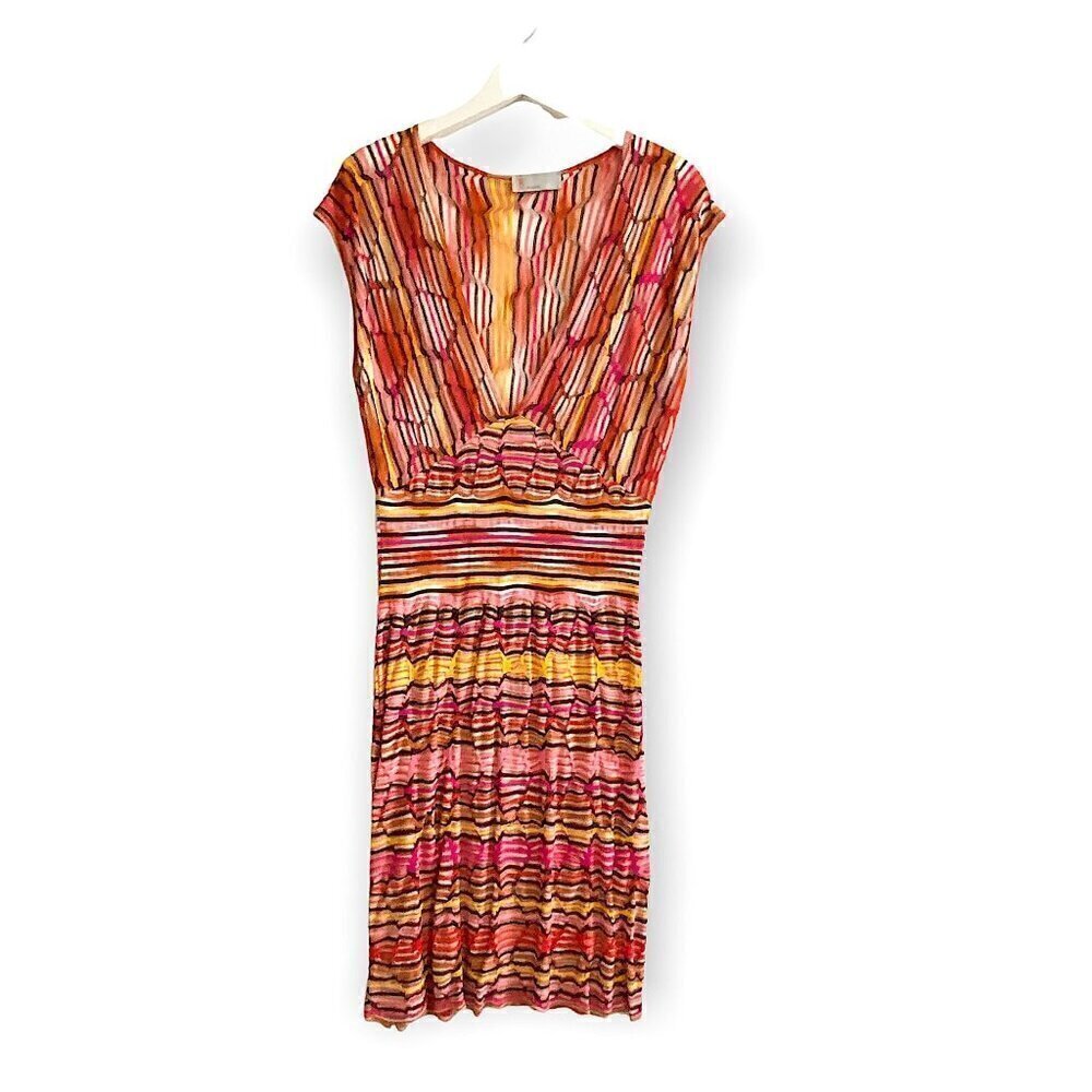 M Missoni Orange/Pink Stripe Dress, Size Us 10